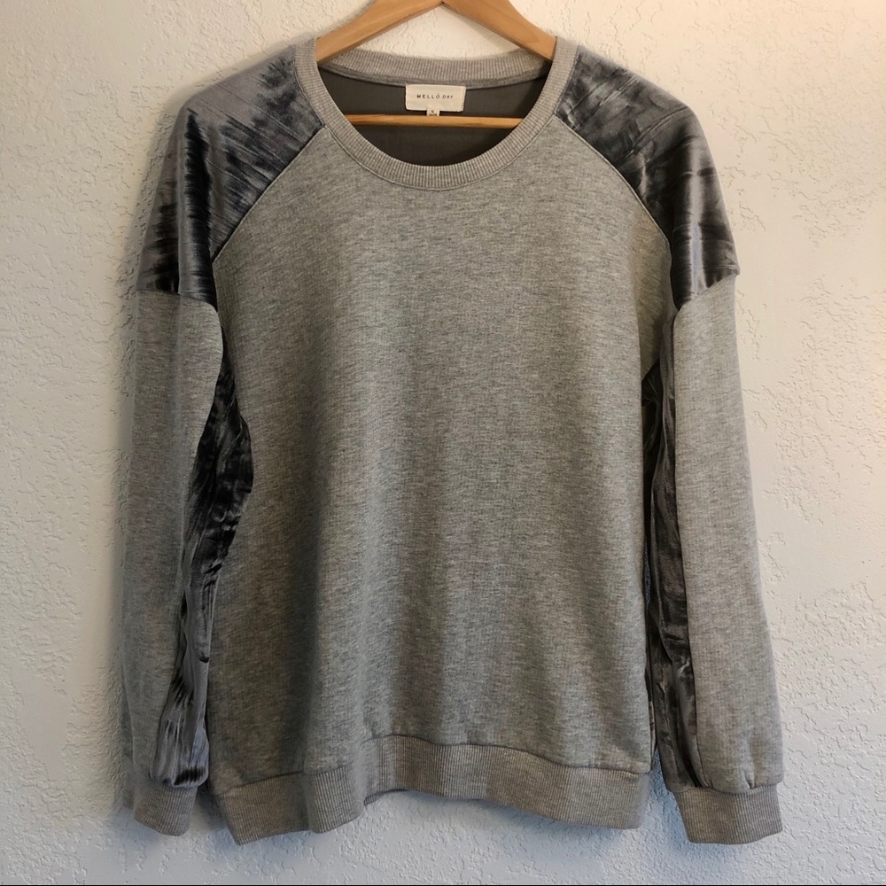 Mello Day Velvet and Cotton Gray Sweatshirt